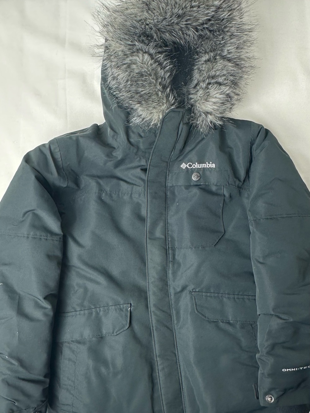Columbia Parka Youth M Black Omni-heat Zip Off Fur Trim